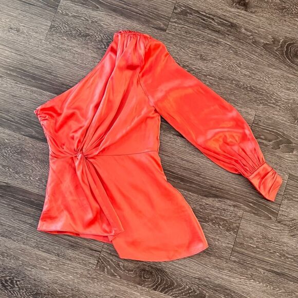 Cinq a Sept Stace One-Shoulder Silk Top - Picture 1 of 6